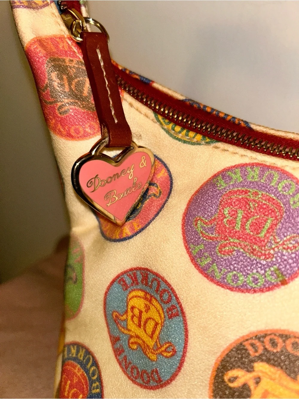 Dooney & Bourke Coated Canvas Medallion Hobo Bag. Y2K - Picture 2 of 8